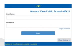 Parentvue mounds view - ParentVUE Information. ParentVUE is a tool that gives parents and guardians access to their child's bus information, class schedules, grades, immunization records, attendance information, and more. If you would like to receive information on how to active your ParentVUE account, please contact your child's school.